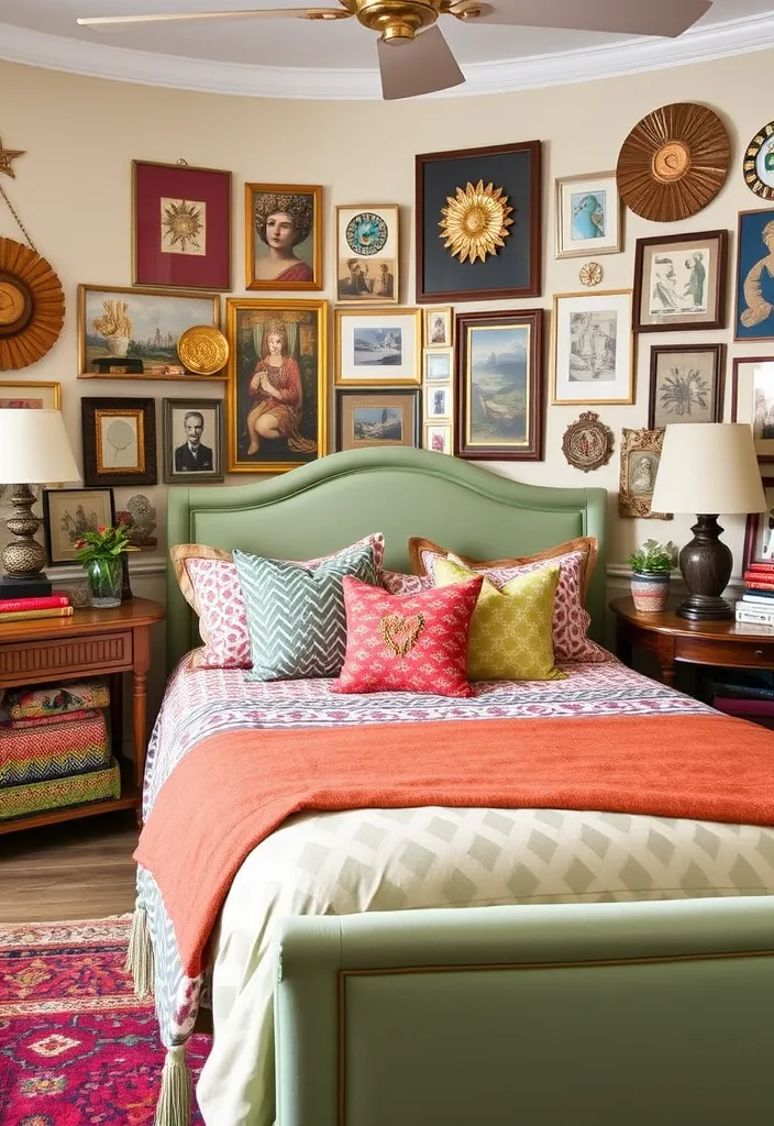 26 Sage Green Bedroom Ideas That'll Make You Want to Redecorate ASAP! - 8. Eclectic Mix