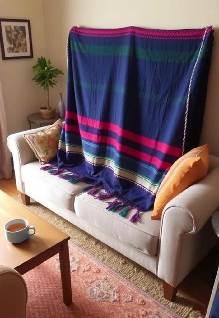 26 Small Space Living Room Ideas That Maximize Every Inch (You Won't Believe #10!) - 18. Colorful Throw Blankets