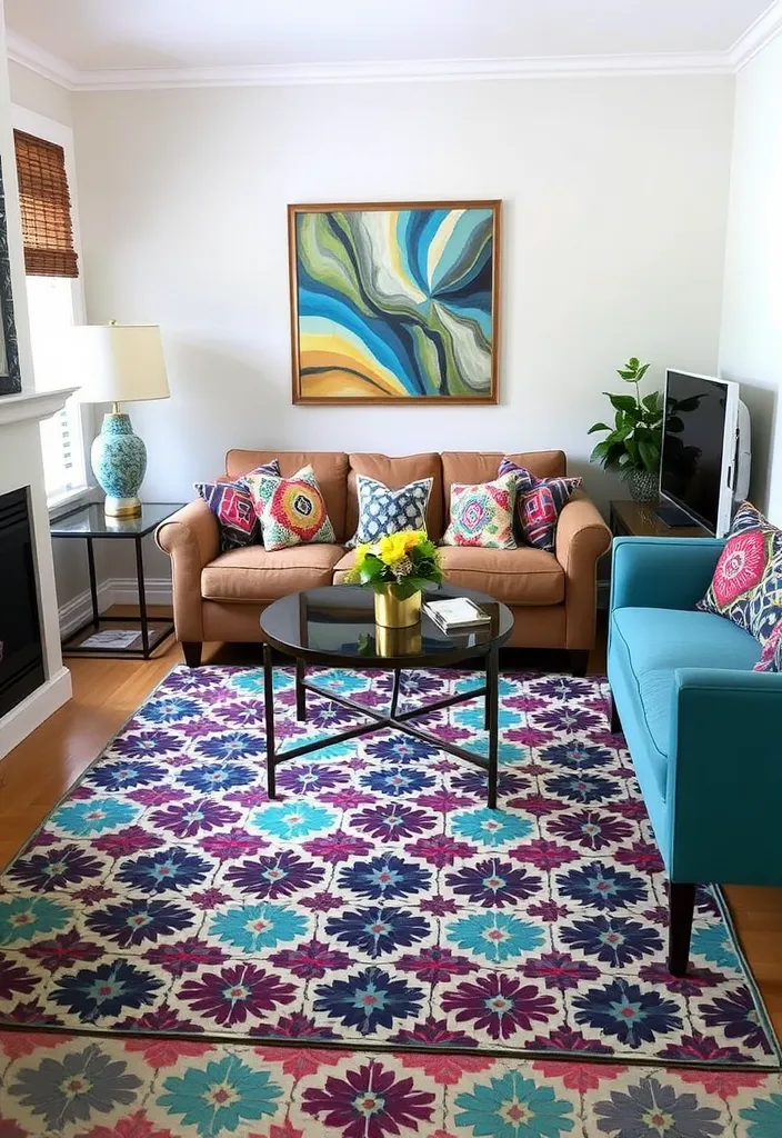 26 Small Space Living Room Ideas That Maximize Every Inch (You Won't Believe #10!) - 20. Use of Bold Patterns