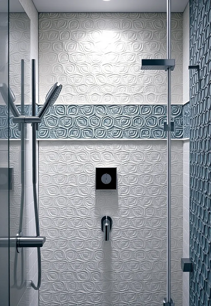 26 Stylish Shower Tile Trim Ideas That Will Transform Your Bathroom into a Spa Oasis! - 14. Textured 3D Trim