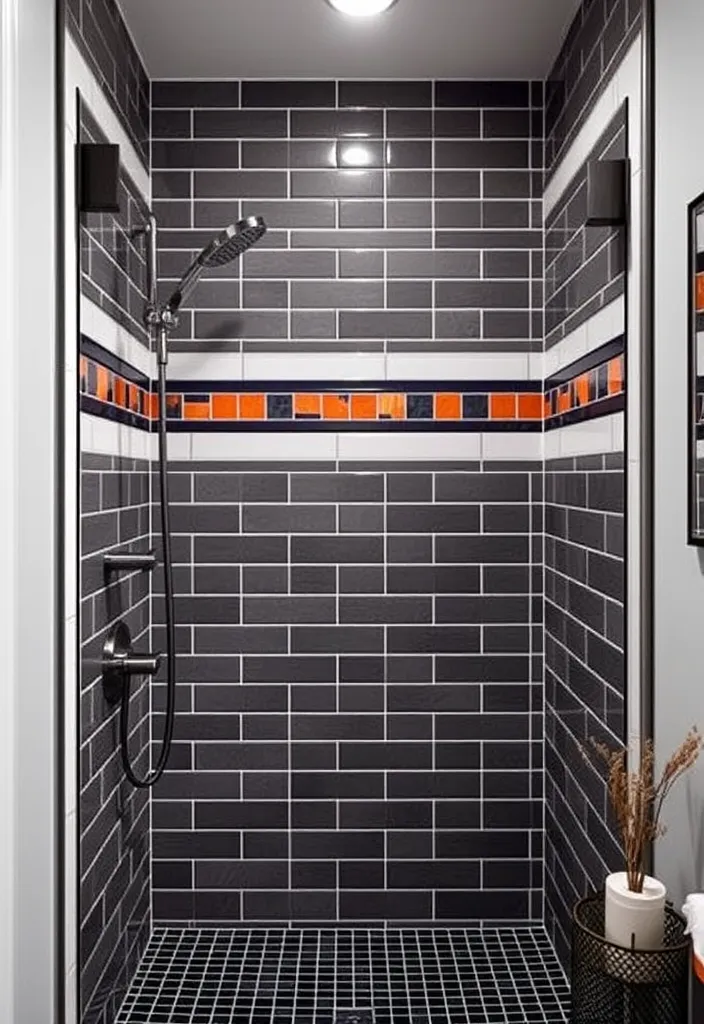 26 Stylish Shower Tile Trim Ideas That Will Transform Your Bathroom into a Spa Oasis! - 17. Color-Block Trim