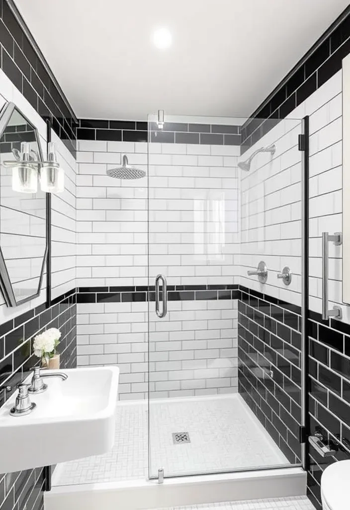 26 Stylish Shower Tile Trim Ideas That Will Transform Your Bathroom into a Spa Oasis! - 3. Bold Black Trim