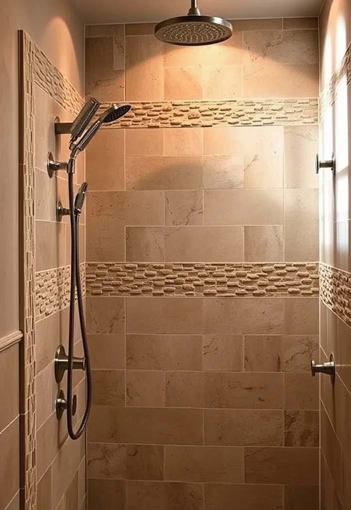 26 Stylish Shower Tile Trim Ideas That Will Transform Your Bathroom into a Spa Oasis! - 4. Textured Stone Trim