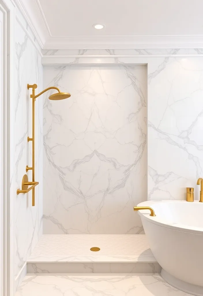 26 Stylish Shower Tile Trim Ideas That Will Transform Your Bathroom into a Spa Oasis! - 6. Elegant Marble Trim