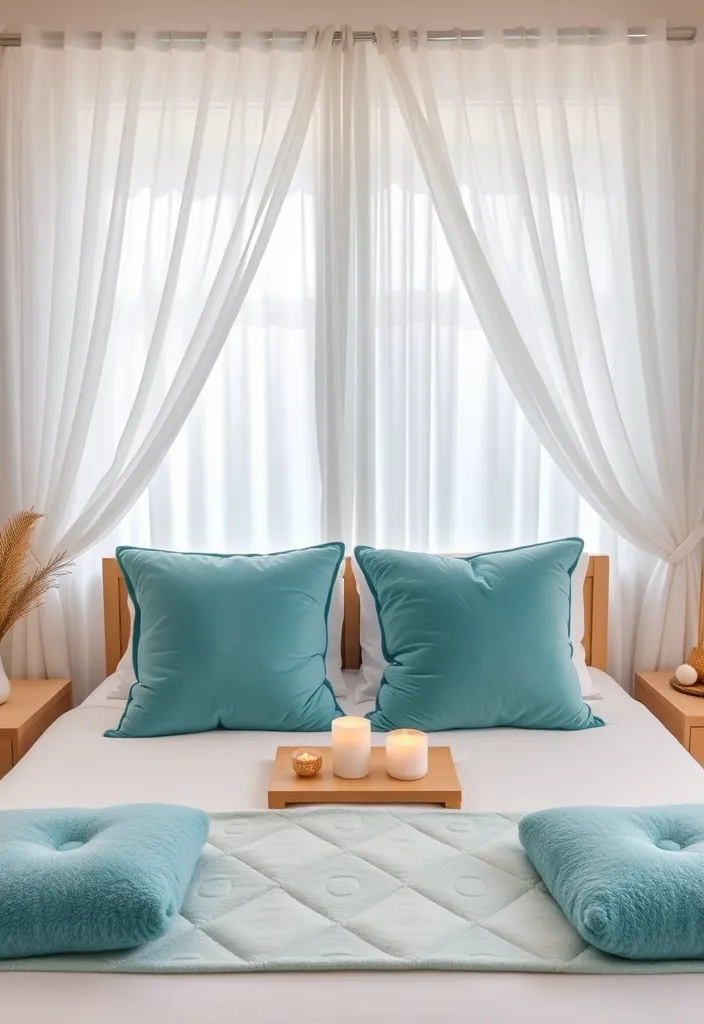 26 White and Turquoise Bedroom Ideas for a Fresh Look That Will Blow Your Mind! - 11. Spa Inspired: Serene and Calming