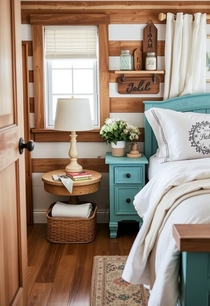 26 White and Turquoise Bedroom Ideas for a Fresh Look That Will Blow Your Mind! - 9. Rustic Charm: Farmhouse Elements