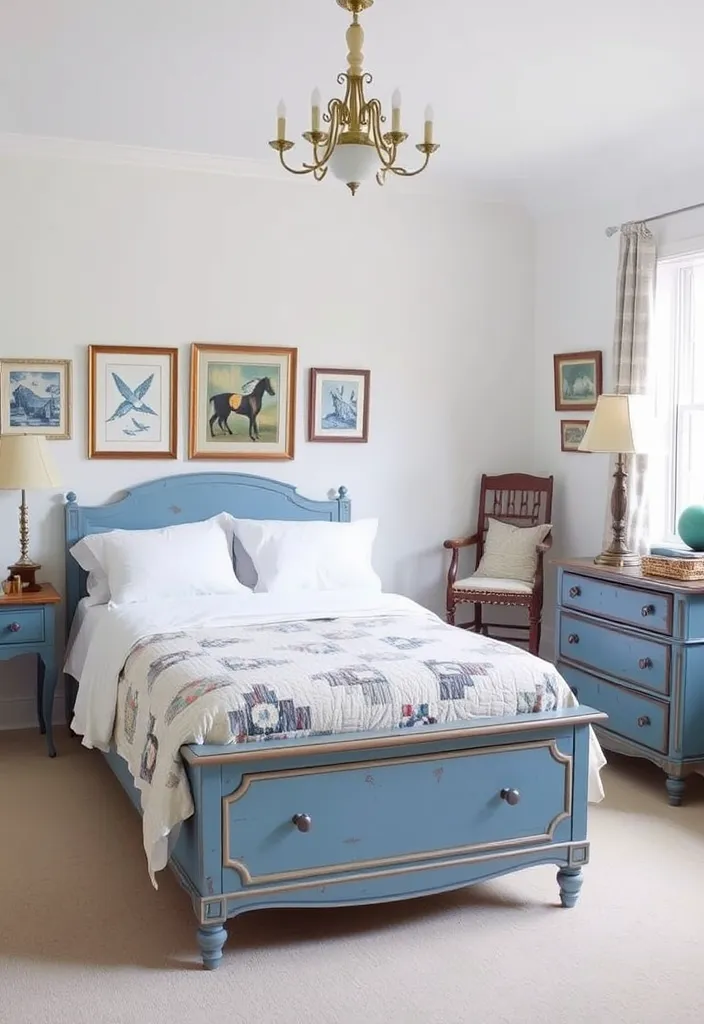 27 Blue Bedroom Ideas That'll Transform Your Space into a Calming Haven! - 10. Vintage Blue Decor