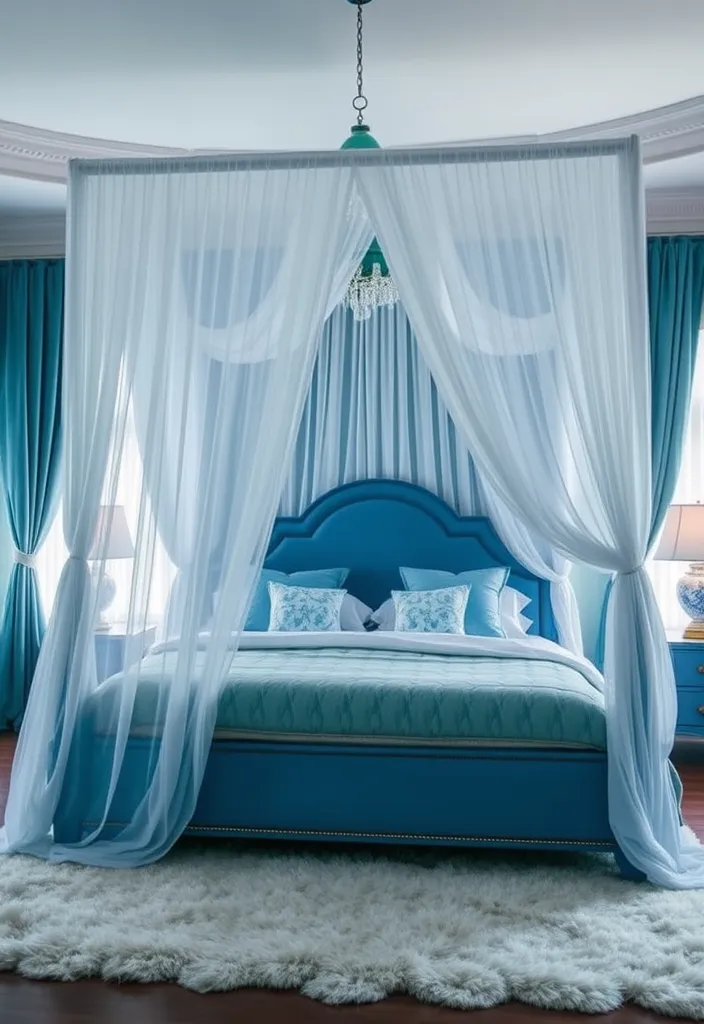 27 Blue Bedroom Ideas That'll Transform Your Space into a Calming Haven! - 18. Blue Canopy Beds