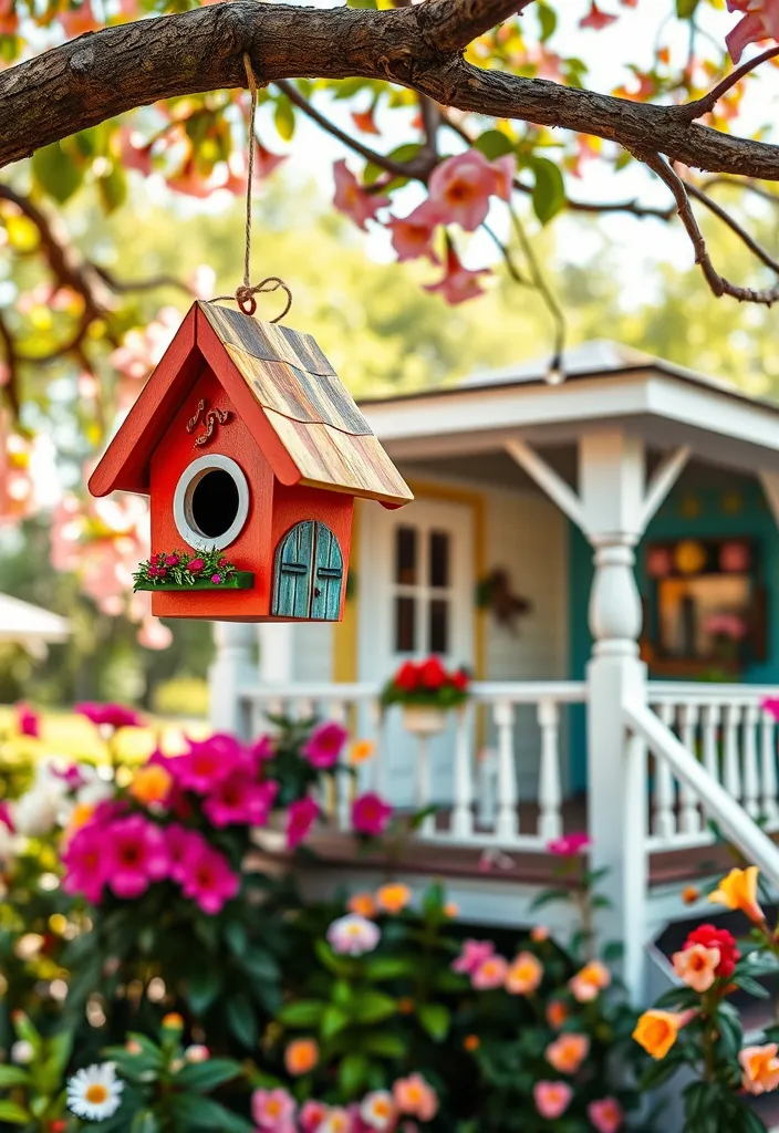 27 Charming Spring Front Porch Decor Ideas That'll Make Your Neighbors Green with Envy! - 15. Charming Birdhouses