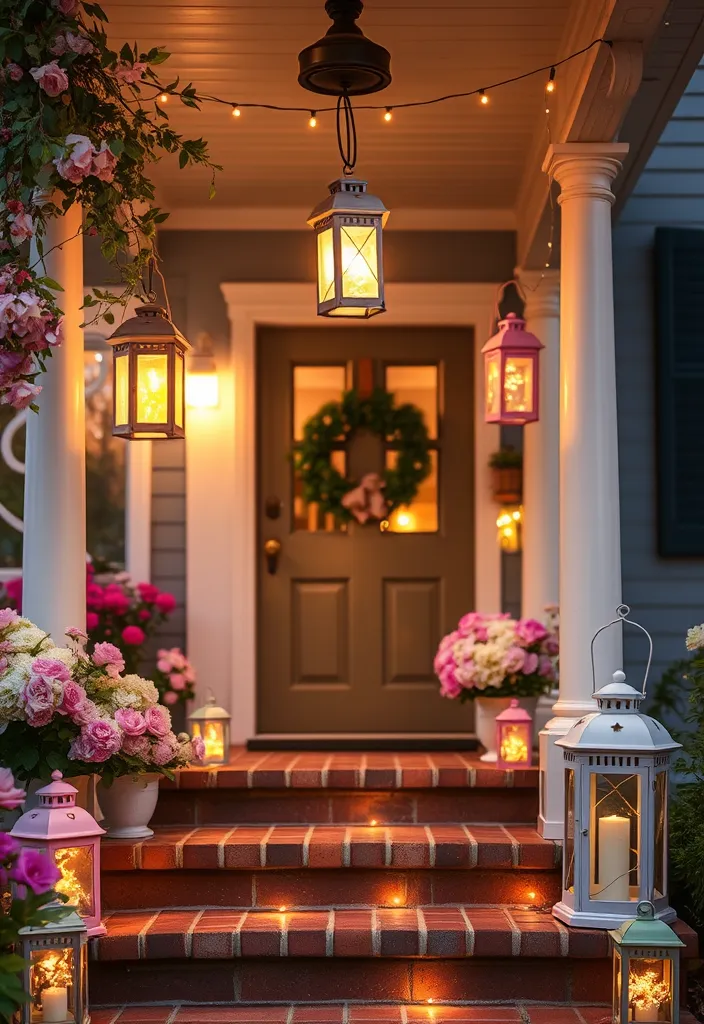 27 Charming Spring Front Porch Decor Ideas That'll Make Your Neighbors Green with Envy! - 5. Spring-Themed Lanterns