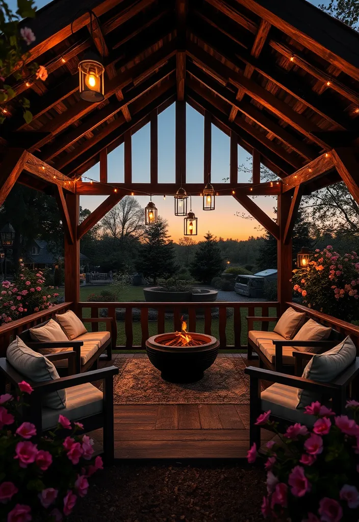 27 Covered Outdoor Patio Ideas You Must Try for Ultimate Relaxation! - 1. Rustic Wooden Pavilion