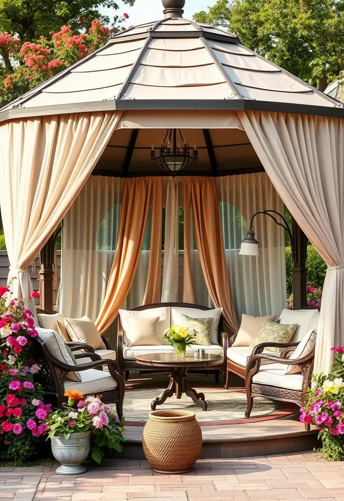 27 Covered Outdoor Patio Ideas You Must Try for Ultimate Relaxation! - 16. Charming Gazebo Retreat