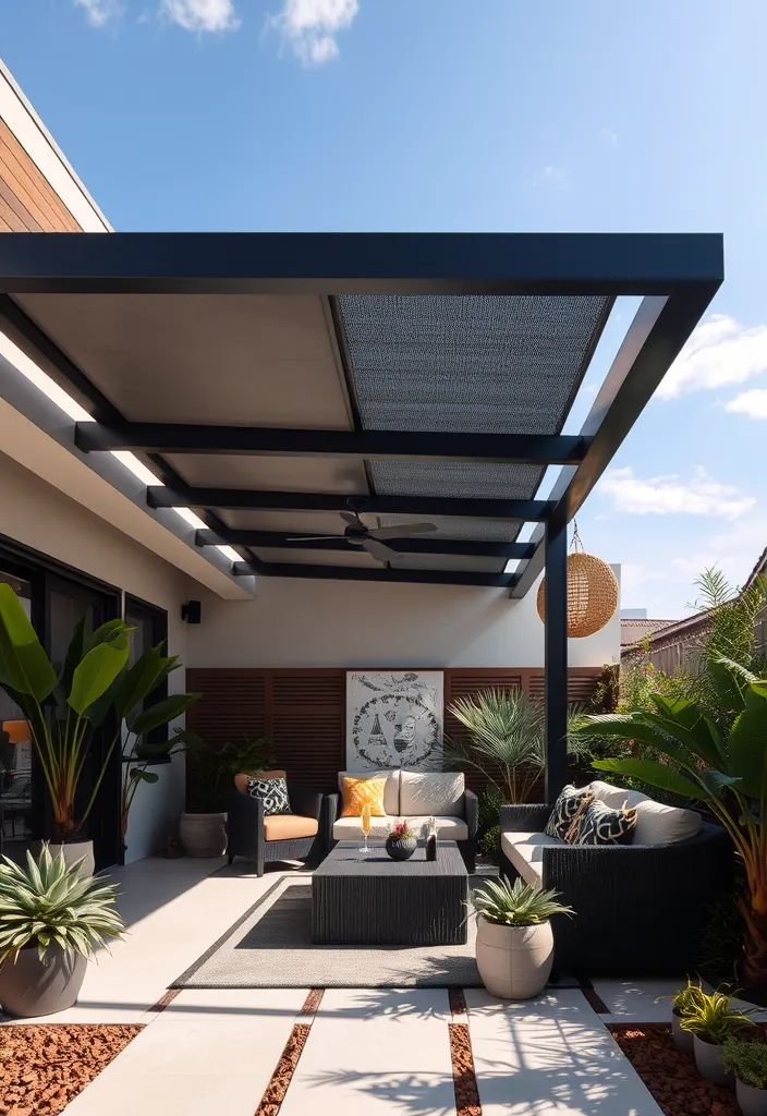 27 Covered Outdoor Patio Ideas You Must Try for Ultimate Relaxation! - 20. Stylish Shade Structure