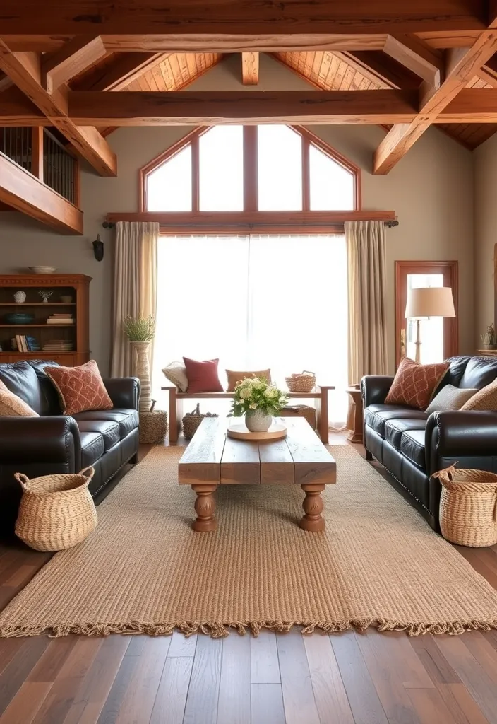 27 Dark Brown Living Room Ideas to Inspire You - 2. Rustic Brown Wood Accents