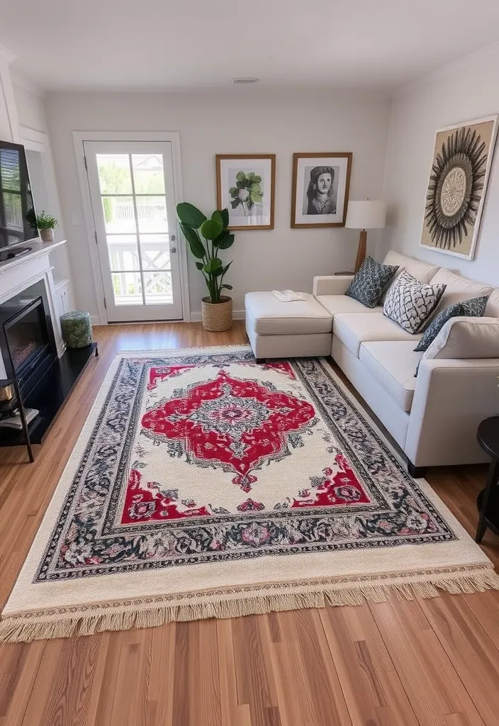 27 Dramatic Dark and Moody Living Room Ideas to Try - 8. Layered Rugs