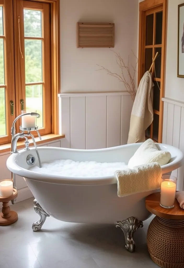 27 Farmhouse Bathroom Ideas to Freshen Up Your Space Like Never Before! - 10. Cozy Bathtubs