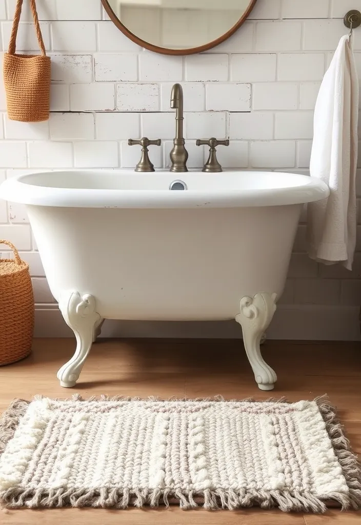 27 Farmhouse Bathroom Ideas to Freshen Up Your Space Like Never Before! - 17. Stylish Bath Mats