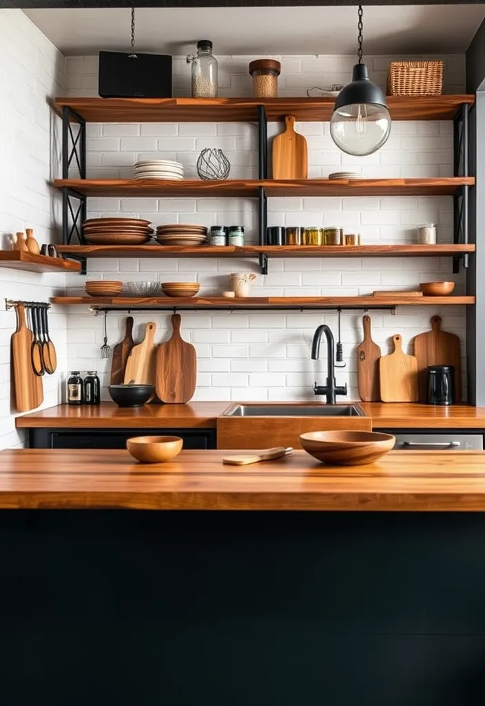 27 Ingenious Industrial Loft Kitchen Ideas for Small Spaces—You’ll Love #15! - 12. Rustic Wood Touches