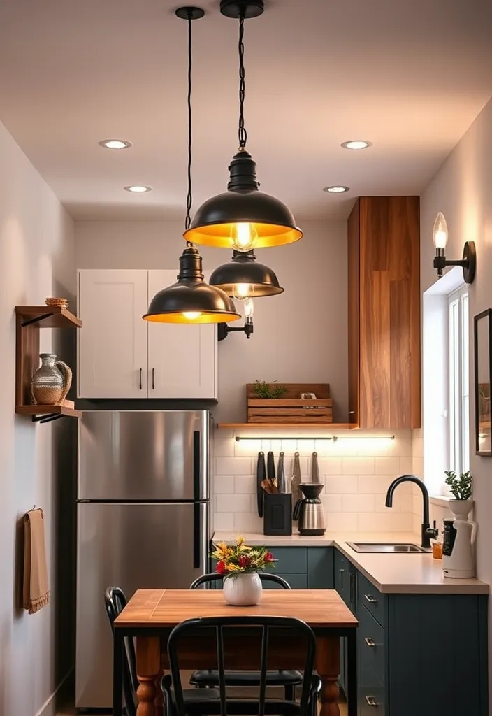 27 Ingenious Industrial Loft Kitchen Ideas for Small Spaces—You’ll Love #15! - 13. Innovative Lighting Solutions