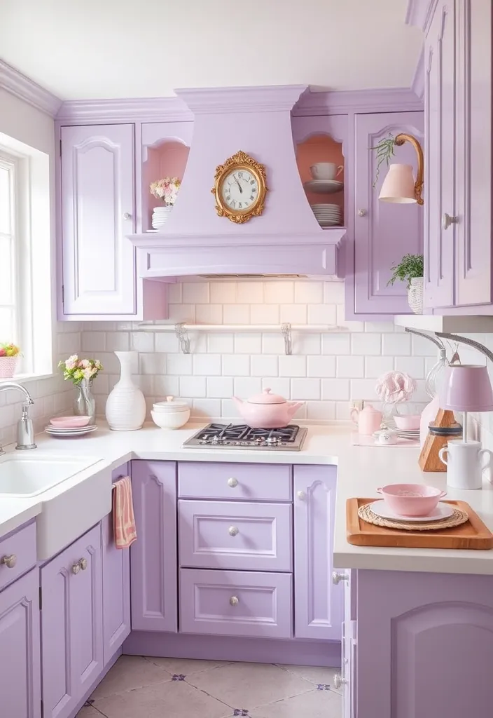 27 Kitchen Cabinet Colors That Will Transform Your Home (You Won't Believe #15!) - 10. Soft Lavender: A Touch of Whimsy