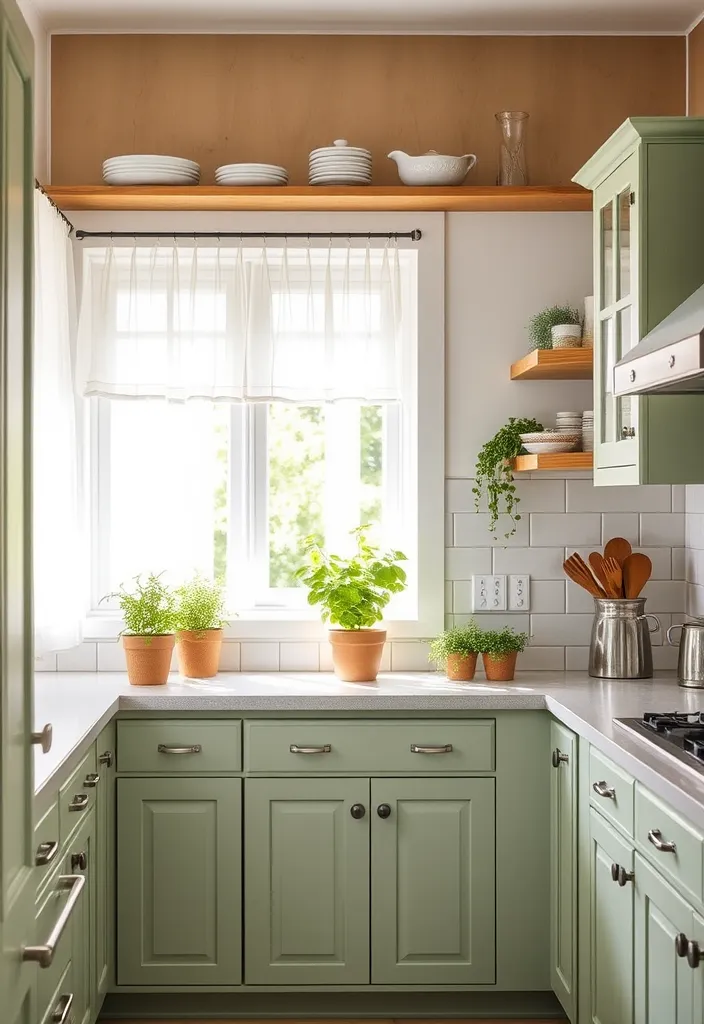 27 Kitchen Cabinet Colors That Will Transform Your Home (You Won't Believe #15!) - 2. Soft Sage Green: A Breath of Fresh Air