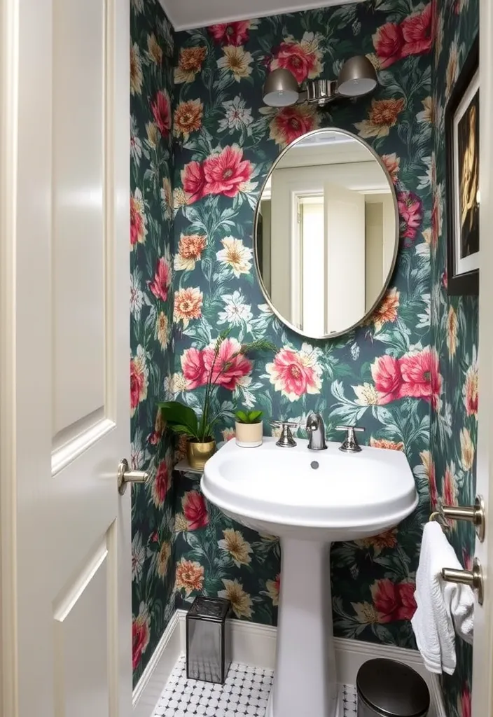 27 Must-See Powder Room Decor Ideas for a Chic Refresh (You Won't Believe #15!) - 1. Bold Wallpaper