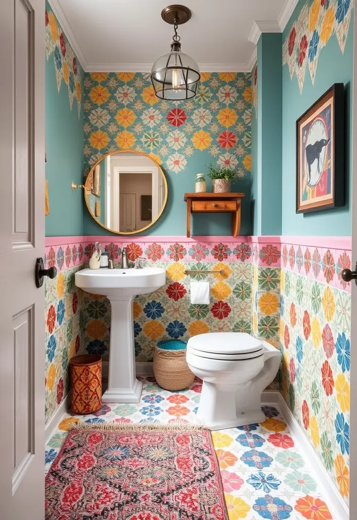 27 Must-See Powder Room Decor Ideas for a Chic Refresh (You Won't Believe #15!) - 17. Playful Patterns