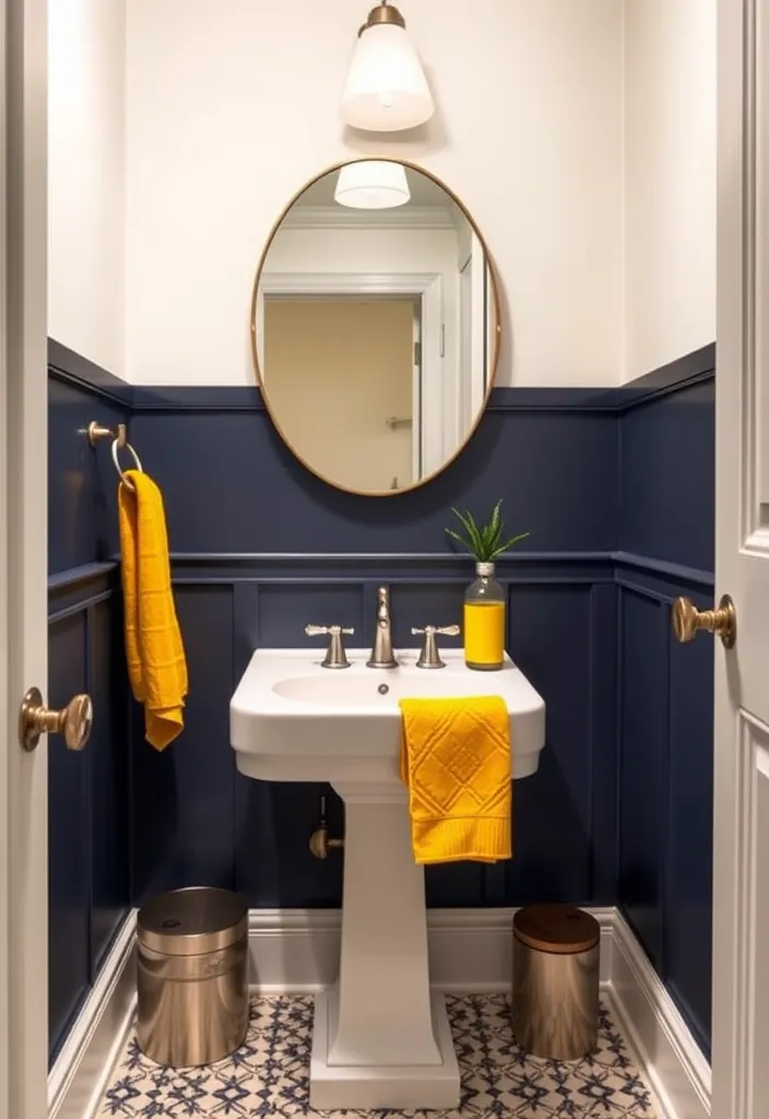 27 Must-See Powder Room Decor Ideas for a Chic Refresh (You Won't Believe #15!) - 8. Color Blocking