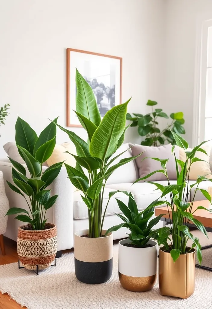 27 Neutral Living Room Ideas for Chic Coziness - 11. Indoor Plants for Freshness