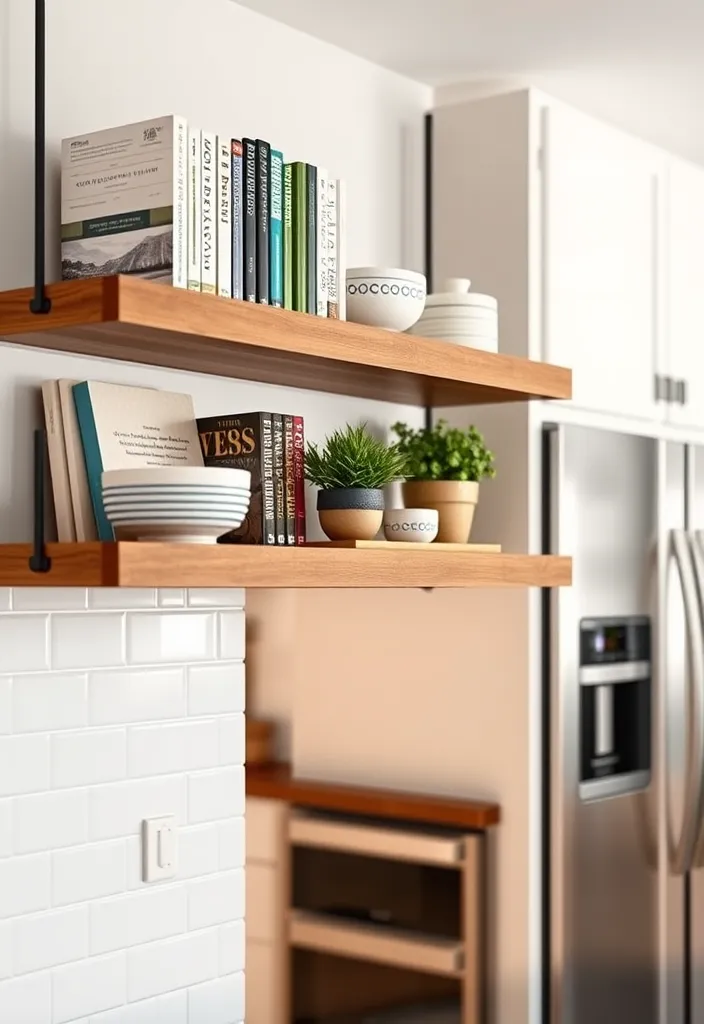 27 Small Kitchen Storage Ideas to Maximize Space (You'll Wish You Knew Sooner!) - 11. Floating Shelves for Decorative Storage