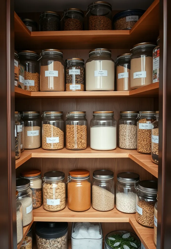 27 Small Kitchen Storage Ideas to Maximize Space (You'll Wish You Knew Sooner!) - 12. Use Clear Containers for Pantry Organization