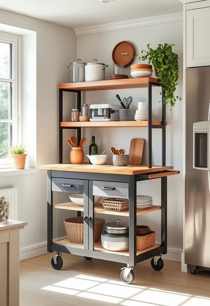 27 Small Kitchen Storage Ideas to Maximize Space (You'll Wish You Knew Sooner!) - 15. Kitchen Cart for Mobility and Storage