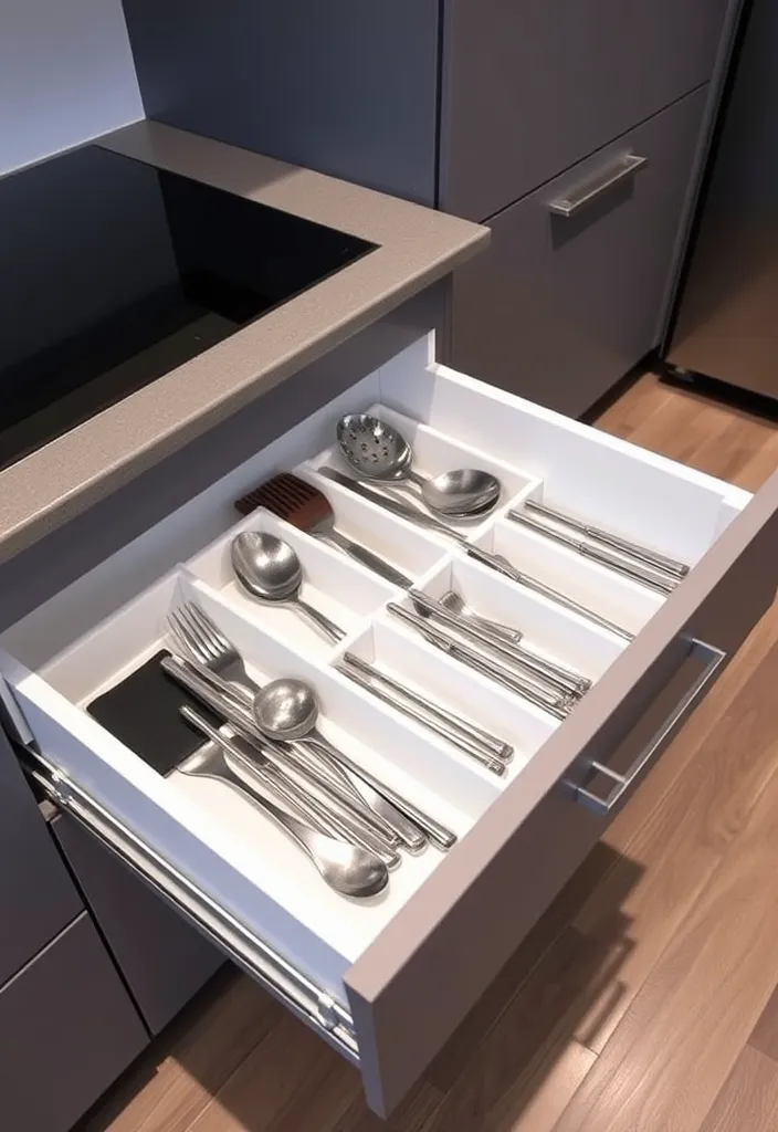 27 Small Kitchen Storage Ideas to Maximize Space (You'll Wish You Knew Sooner!) - 18. Use Drawer Dividers for Utensil Organization