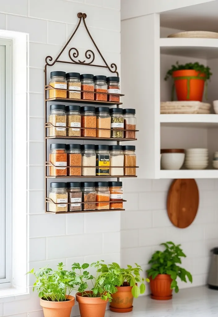 27 Small Kitchen Storage Ideas to Maximize Space (You'll Wish You Knew Sooner!) - 8. Wall-Mounted Spice Racks