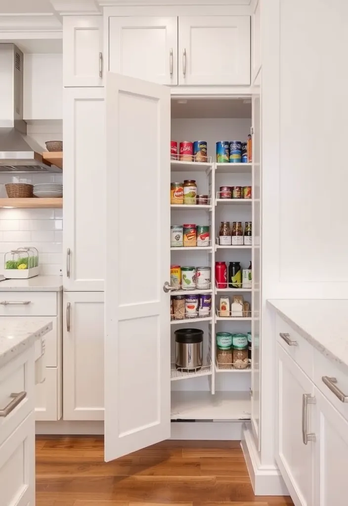 27 Small Kitchen Storage Ideas to Maximize Space (You'll Wish You Knew Sooner!) - 9. Slide-Out Pantry Ideas