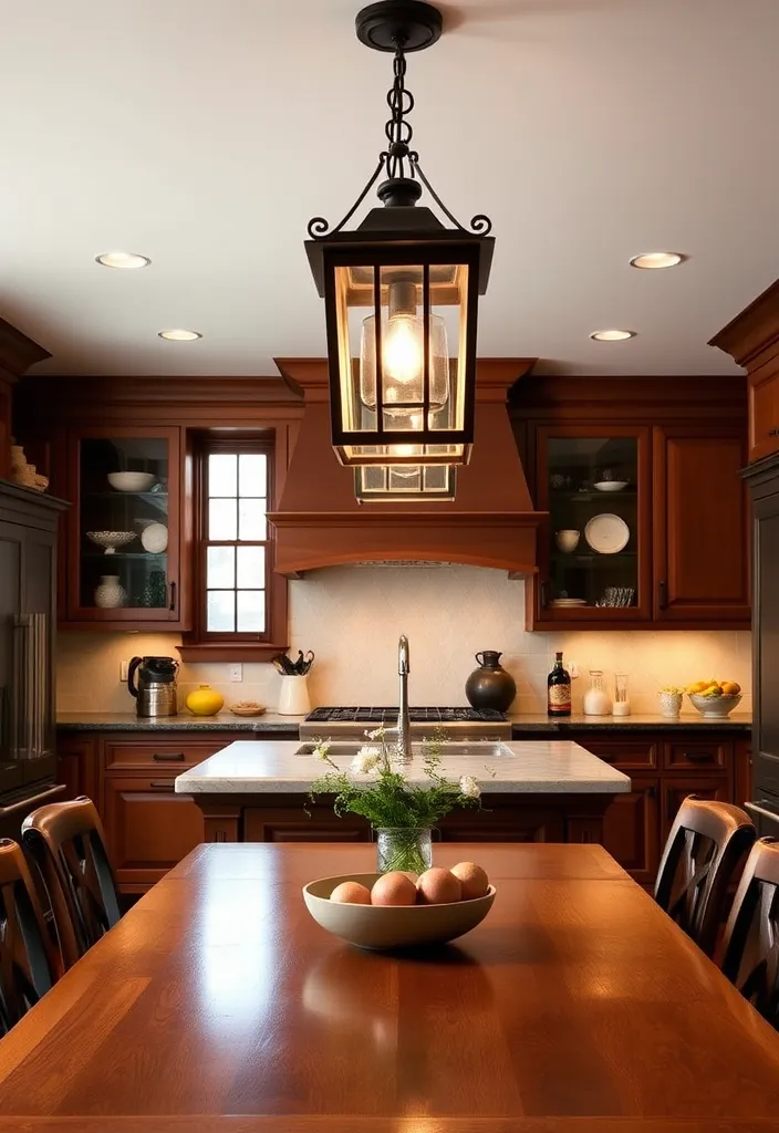 27 Unique Pendant Lighting Ideas to Elevate Your Kitchen - 16. Lantern-Style Pendant Lights