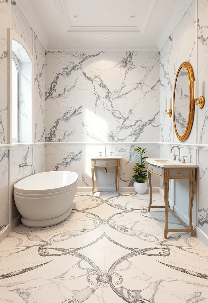 From Basic to Spa-like: 23 Bathroom Decor Ideas to Inspire You - 8. Elegant Flooring