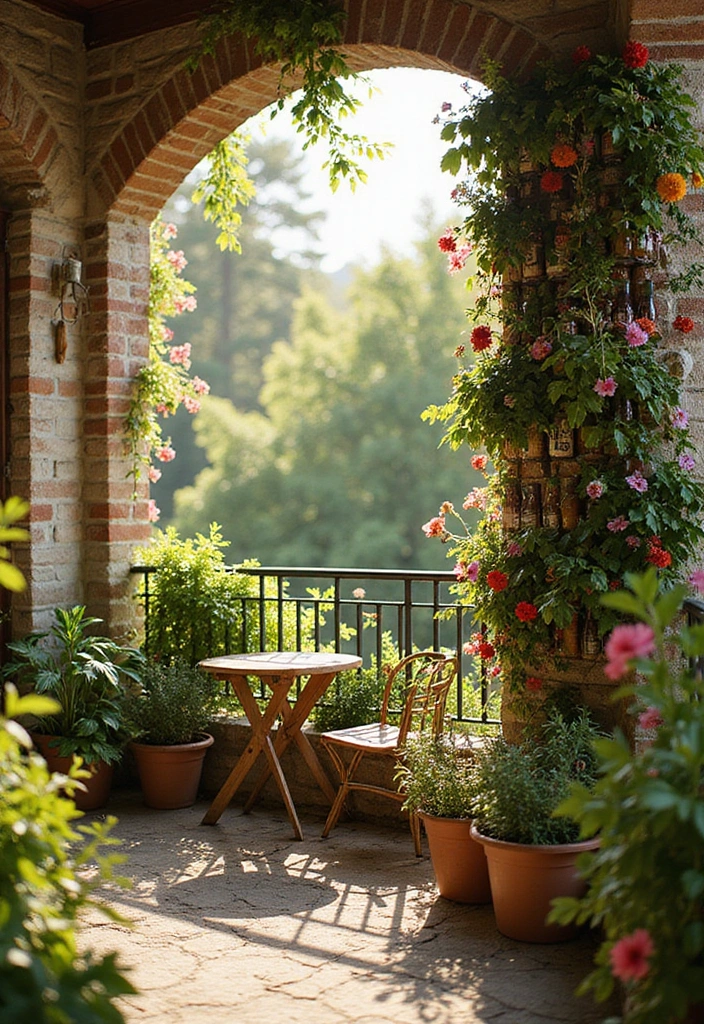 22 Bottle Plants Ideas for Stunning Recycled Bottle Vertical Gardens - 10. Vertical Garden on a Balcony