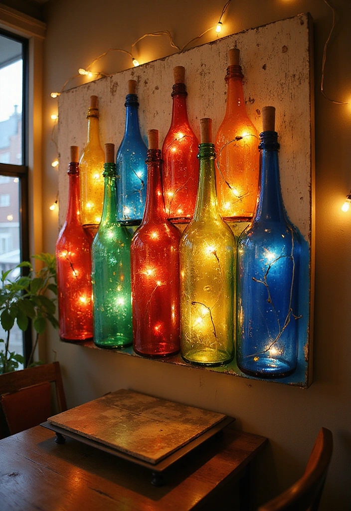22 Bottle Plants Ideas for Stunning Recycled Bottle Vertical Gardens - 7. Recycled Bottle Wall Art