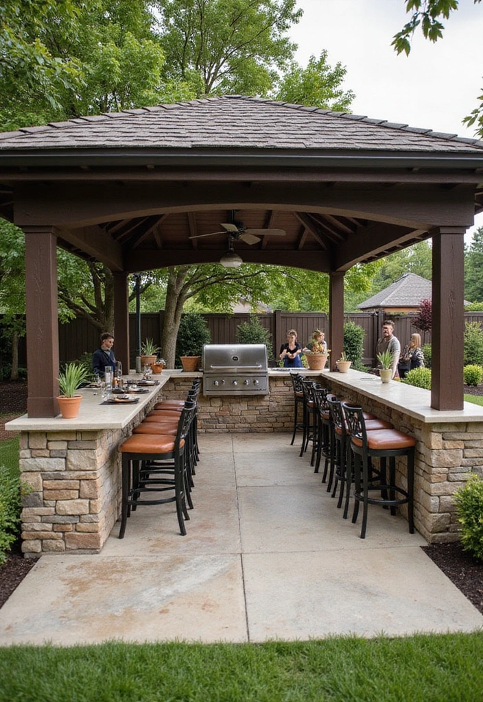 22 Garden Pergola Ideas - 12. Pergola with Outdoor Kitchen