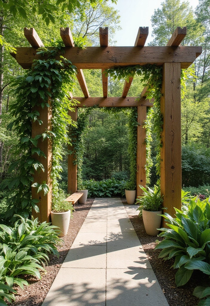 22 Garden Pergola Ideas - 13. Biophilic Design Pergola