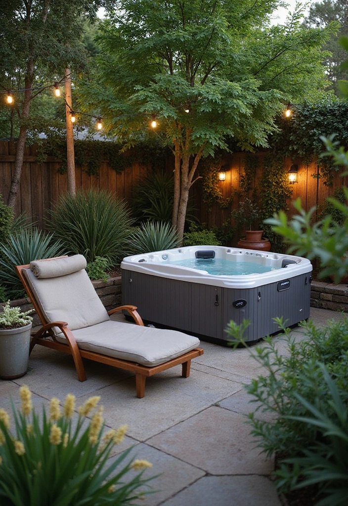 22 RV Yard Ideas for Outdoor Living - 16. Relaxing Outdoor Spa Area
