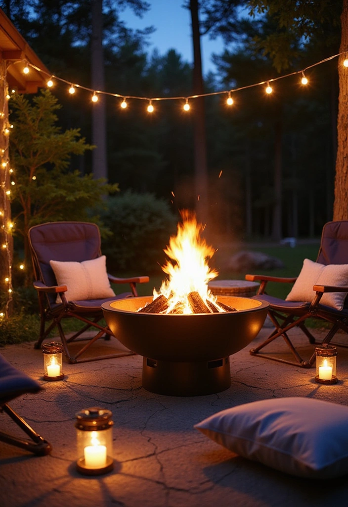 22 RV Yard Ideas for Outdoor Living - 4. Stylish Portable Fire Pit
