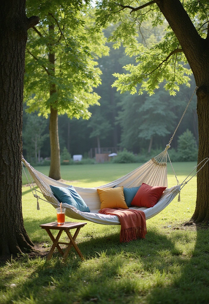 22 RV Yard Ideas for Outdoor Living - 6. Relaxing Hammock Retreat