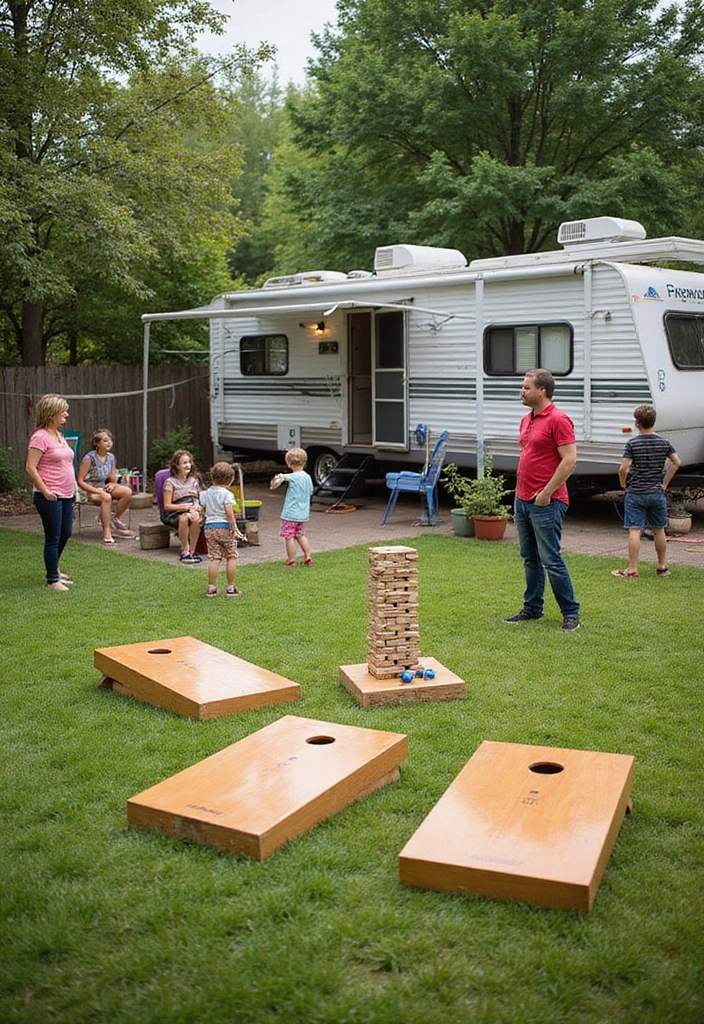 22 RV Yard Ideas for Outdoor Living - 8. Outdoor Games and Activities