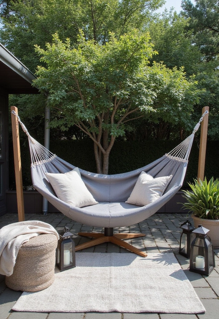 24 Hammock Ideas for Your Backyard: Elevate Your Outdoor Living - 10. Chic Patio Hammock