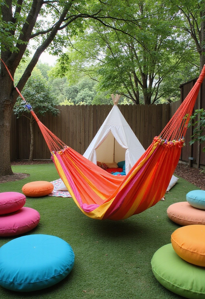 24 Hammock Ideas for Your Backyard: Elevate Your Outdoor Living - 11. Kids’ Fun Hammock Zone