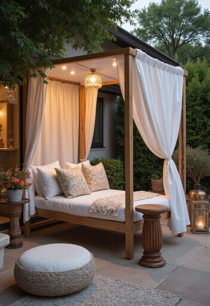 24 Hammock Ideas for Your Backyard: Elevate Your Outdoor Living - 12. Elegant Canopy Hammock