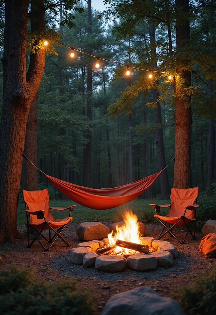 24 Hammock Ideas for Your Backyard: Elevate Your Outdoor Living - 13. Camping-Inspired Hammock