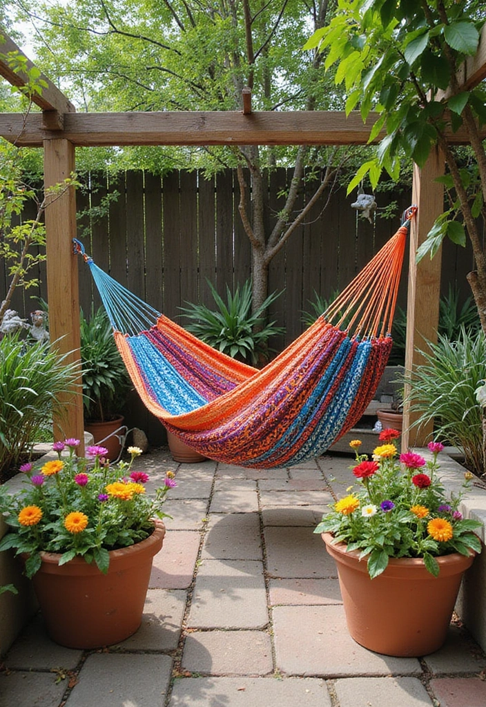 24 Hammock Ideas for Your Backyard: Elevate Your Outdoor Living - 14. Artistic Hammock Display